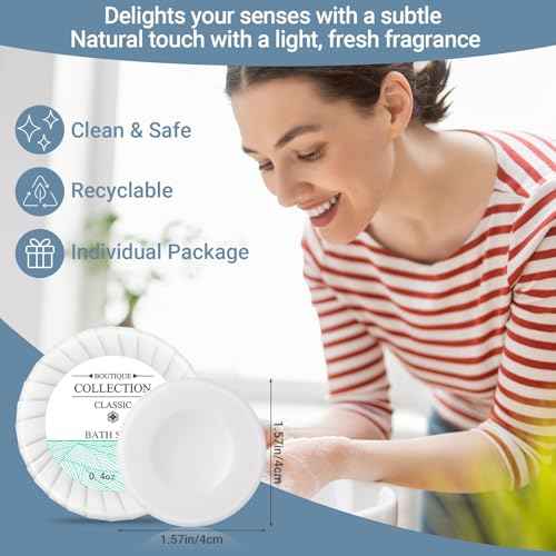 Demissle 1000 Pcs Mini Soap Bars 0.4 oz Small Round Coin Size Hotel Soap Bars Bulk Individually Wrapped for Hotel Bathroom Toiletries for Party Favors Motel Body Cleansing