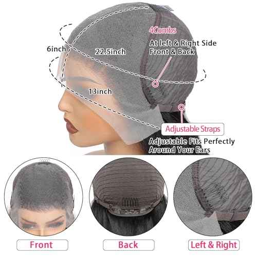 30 Inch Deep Wave Lace Front Wig Human Hair 13x6 HD Pre Plucked 200% Density Deep Curly Lace Frontal Wig for Women