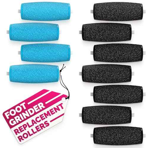 11 Pcs Replacement Rollers for Electric Foot Callus Remover Tool - 7 Extra Coarse & 4 Regular Coarse Refill Heads (1.92 x 0.65 Inches), Micro-Diamond Crystals - Compatible with Amope Pedi Perfect Pro