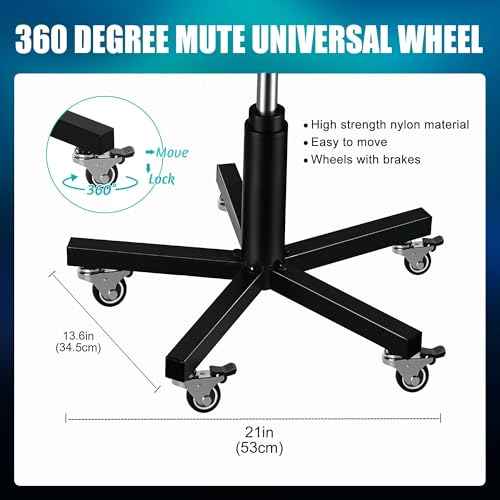 POARMEEY Black Swivel Stool with Wheel Rolling Height Adjustment Spa Drafting Salon Tattoo Work Office Massage Stools Task Chair
