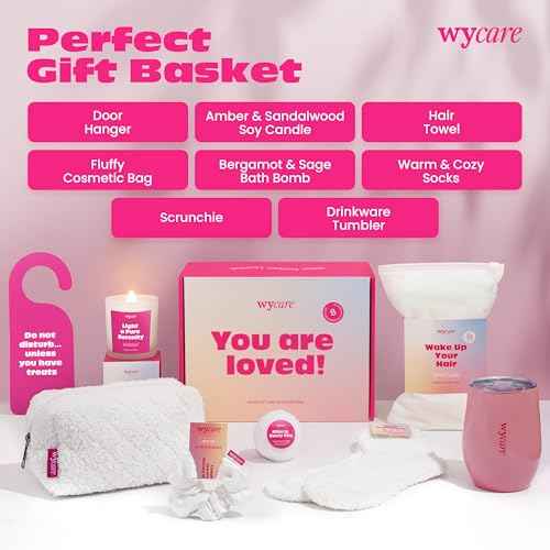 Wycare Gift Box for Women - Perfect Birthday Spa Gift Baskets for Women - Best Friend Birthday Box Care Package - Get Well Soon Self Care Set - Advent Calendar Alternative