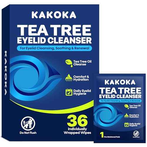 Eyelid Wipes (36 Count), with Natural Tea Tree Oil, Individually Wrapped Eyelid Cleaning Wipes for Styes, Gently Cleanse Soothe and Remove Impurities, Eyelid Cleanser for Daily Use