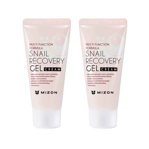 MIZON Set of Two Snail Recovery Gel Cream Snail Mucin for Fine Lines Skin Elasticity Moisture Fragrance-Free Korean Skincare(45ml 1.52 fl.oz -Pack of 2)
