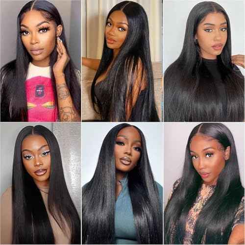 Straight Bundles Human Hair 26 26 26 Inch 100% Unprocessed Brazilian Virgin Hair 3 Bundles Human Hair Trippy Hair Bundle Extension for Black Women Natural Color