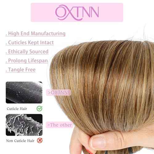 Clip in Hair Extensions Real Human Hair Chocolate Brown to Caramel Blonde 18 inch 7pcs 80g/Pack, Human Hair Clip in Extensions, Salon-Grade Quality, Easy Comfort Wear for Women (#P4/27, 18 inch)