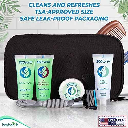 EcoEarth Travel Size Body Wash (1 fl oz, 200 PK, Spring Breeze), Delight Your Guests with a Revitalizing and Refreshing Hotel Body Wash, Quality Mini and Small Size Guest Hotel Toiletries in Bulk
