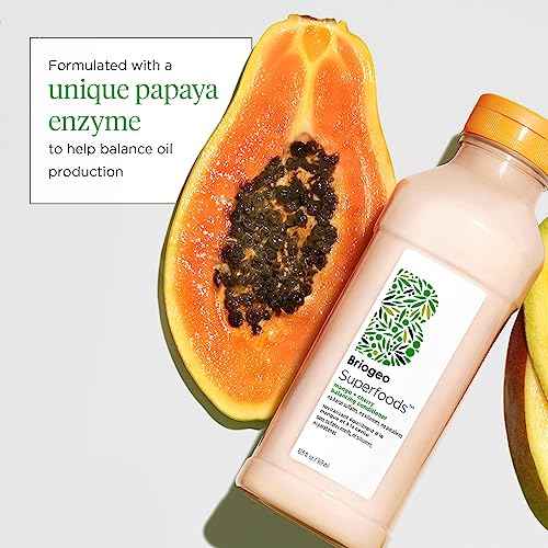 Briogeo Superfoods Mango + Cherry Balancing Conditioner, Replenish Dull, Dry Hair and Balance Oil for Oily Hair, Conditions and Nourished All Hair Types and Textures, Vegan, Cruelty-Free, 12.5 fl oz