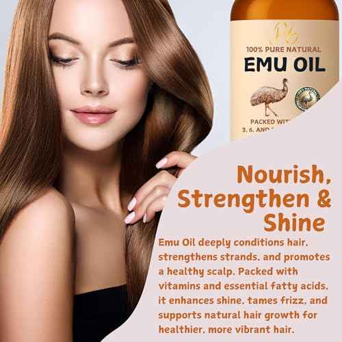 Emu Oil, 100% Pure Australian Emu Oil ? Refined & Unscented ? Natural Moisturizer for Hair, Skin, Face & Body ? Helps with Scars, Dry Skin & Massage ? 4 fl oz Glass Bottle