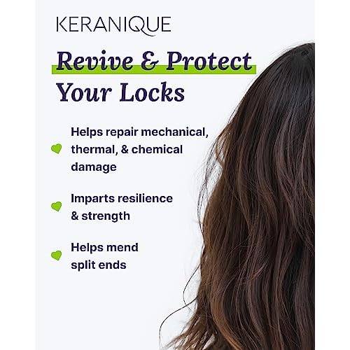 Keranique Shampoo for Dry, Damaged Hair - Keratin-Infused, Sulfate-Free, Anti-Hairfall Control, Deep Repair