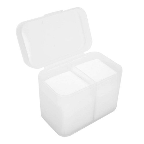 2 Grids Nail Storage Box Nail Polish Remover Pad Storage Container Cosmetic Storage Box Organizer Holder Cotton Film Box for Nail Tools, Cosmetics And Crafts Storage Boxes(Transparent)