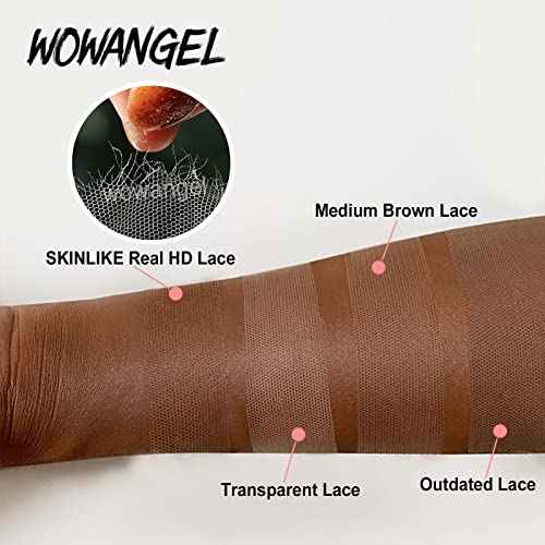WOWANGEL 0.1mm Ultra-thin SKINLIKE Real HD Lace, 5x5 Body Wave Human Hair Closure Pre Plucked Invisible Swiss HD Lace Natural Hairline 12 Inch