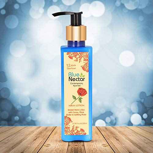 Blue Nectar Stretch Mark Cream for Pregnancy and Postpartum, Moisturizing Body Lotion for Women with Cocoa and Shea Butter for Pregnancy Gifts (12 Herbs, 6.76 fl oz)