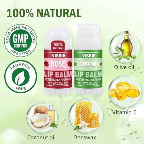 Mini Lip Balm 40 Pack, Natural Lip Balms Bulk with Vitamin E and Coconut Oil, Moisturizing Lip Balm for Dry Cracked lips - 10 Flavors
