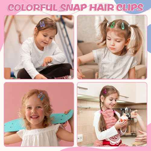 obeoby 120 Pcs 40 Colors Metal Small Snap Hair Clips, 1.2 Inch Mini Hair Barrettes Hair Accessories for Baby Girls Toddlers Women