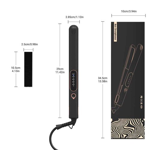 1 Inch Hair Straightener and Curler 2 in 1, Ceramic Titanium Flat Iron, Dual Voltage Straightening Irons with Fast Heating,Glove and 2 Clips Include