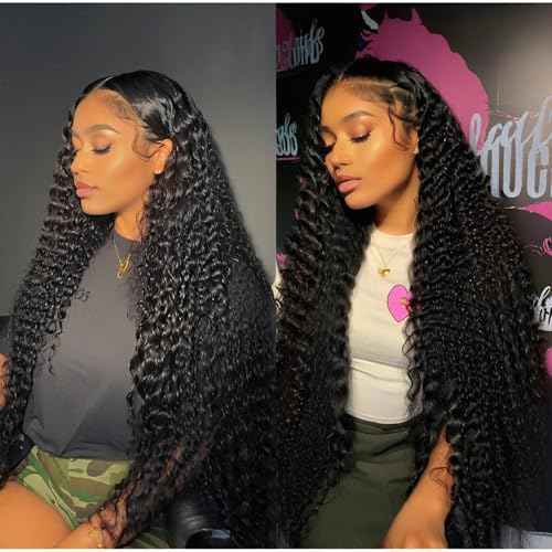 VibeFusion 13x4 HD Transparent Lace Front Human Hair Kinky Curly Wig 200% Density Glueless Pre Plucked Pre-Cut 18 Inch Women's Wig