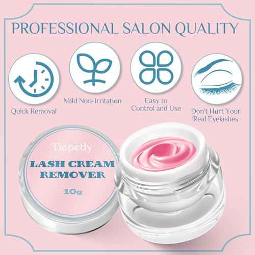 Tiepetly Eyelash Extension Remover, Dissolves Powerful Lash Extension Remover, Low Irritation, for Professional or Salon Use (10 g)