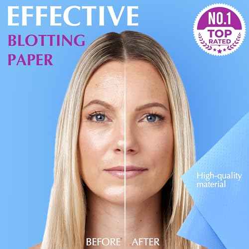 High-Performance Oil Absorbing Sheets for Face - 50 sheets - Makeup Friendly Blotting Papers for Oily Skin - Oil Blotting Sheets for Face