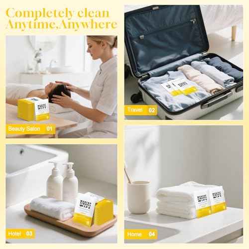 Pack of 100 Makeup Remover Wipes Individually Wrapped,Chamomile Scent,Face Cleansing Wipes Bulk, Travel Towelette Makeup Remover Cloth for Face Cleansing Skin Care Remove Makeup