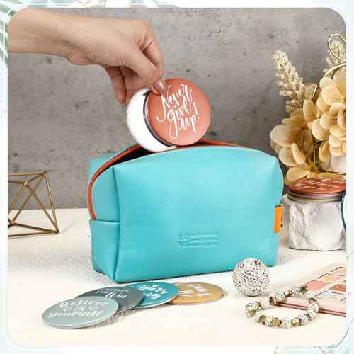 Kigley 30 Pcs Operation Christmas Bulk Gifts Inspirational Compact Mirrors Bulk Gifts 2.76 Inch Small Portable Purse Pocket Mirrors for Operation Christmas Charity Box Fillers