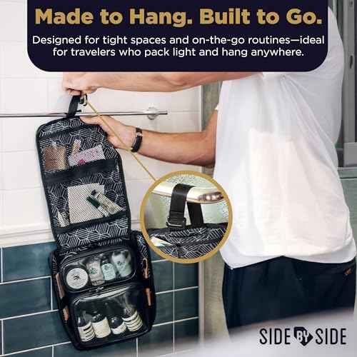 Slim Toiletry Bag for Travel ? Flat Hanging Dopp Kit for Men, TSA-Approved Shaving Organizer with Leak-Proof Detachable Pouches, Waterproof & Compact, Gift-Ready