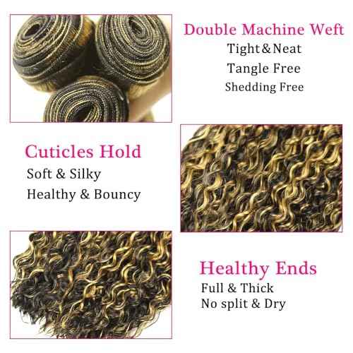 30 30 30 Inch TARPION P1B27 Bundle Color #27 Kinky Curly Human Hair Bundles Two Tone Black Mixed With Honey Blonde Bundles Human Hair Highlight Bundle