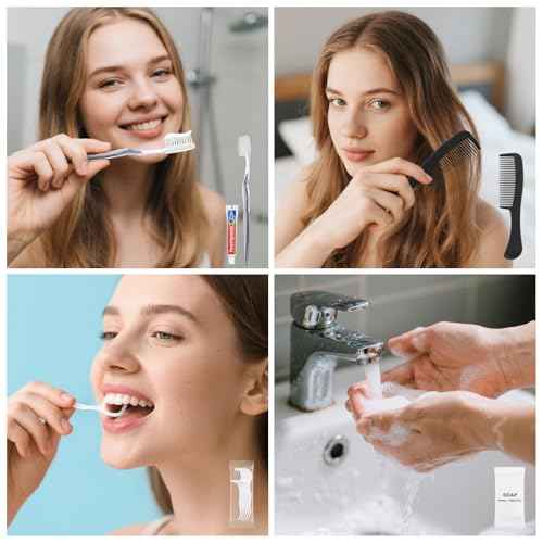 Travel Toothbrush Kit, Hygiene Kit Comes in A Double Sealed Individual Package, Personal Hygiene Kit for Hotel, Camping, Home and Travel (50 Set)