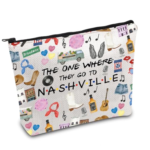 FOTAP Nashville Trip Makeup Bag Nashville Travel Gift Tennessee State Gifts Nashville Souvenir Gift Nashville Travel Bag Housewarming Gift (to Nashville tote)