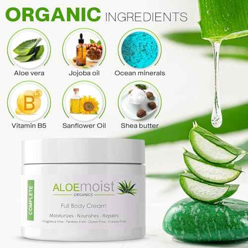Organic Aloe Vera Lotion - Face & Body Moisturizing Cream with Natural Aloe Vera, Vitamin E Oil, Vitamin C, Retinol Cream, Shea Butter ? Anti Aging Face Moisturizer for Women, Dry Skin (2 oz)
