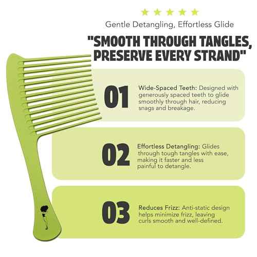 Pardon My Fro Wide Tooth Comb - Effortlessly Detangles Curly Hair - Smooth Coated Wide Tooth for Comfortable Styling