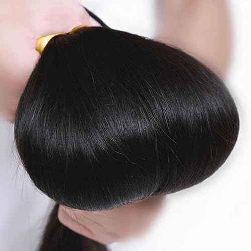 JTMMP Human Hair Bundles with Lace Closure Straight Bundles Human Hair 24 22 20+18 inch 5x5 Lace Closure Straight Human Hair Bundles Deals Human Hair for Woman