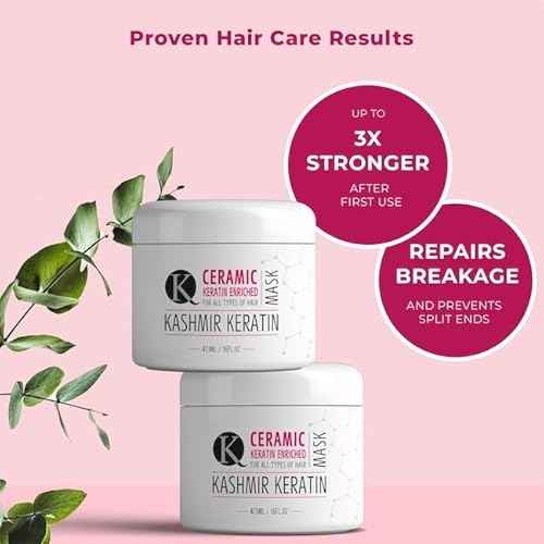 Kashmir Keratin Ceramic Hair Mask,deeply conditions dry, damaged hair, repairs with keratin, making it soft, frizz-free, hydrated, well-conditioned, and adds shine.(16 oz)