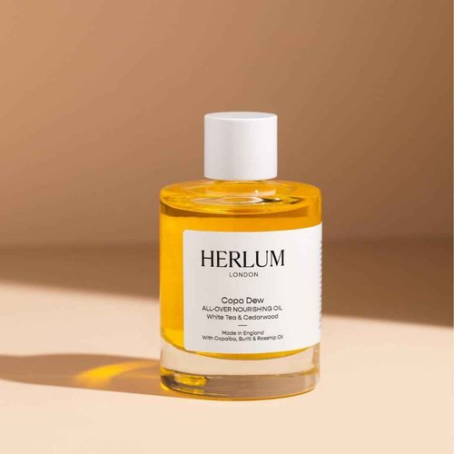 Herlum Copa Dew All-Over Nourishing Oil - Restores & Hydrates Skin, Hair & Body with Antioxidant-Rich Copaiba, Rosehip, Squalane Oils - Fast-Absorbing, Vegan, Waterless Formula, 50ml - Made in the UK