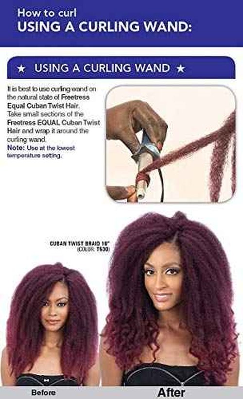 Freetress Equal Synthetic Hair Braids Double Strand Style Cuban Twist Braid 16" (6-PACK, 2)