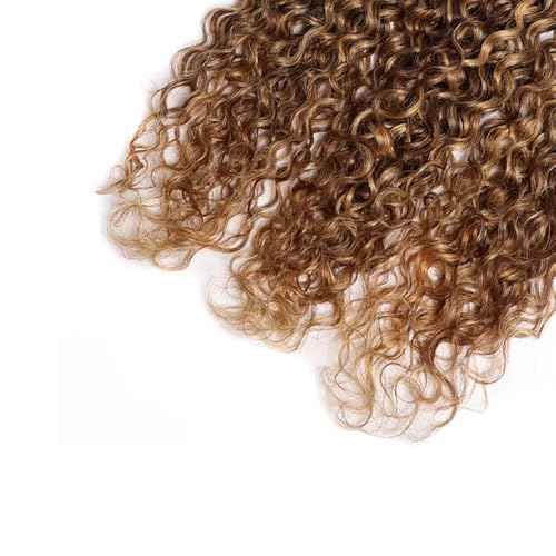 Highlight Human Hair Bundles 4/27 Water Wave Bundle 18 20 22 inch Ombre Brown Human Hair 3 Bundles #27 and #4 Color