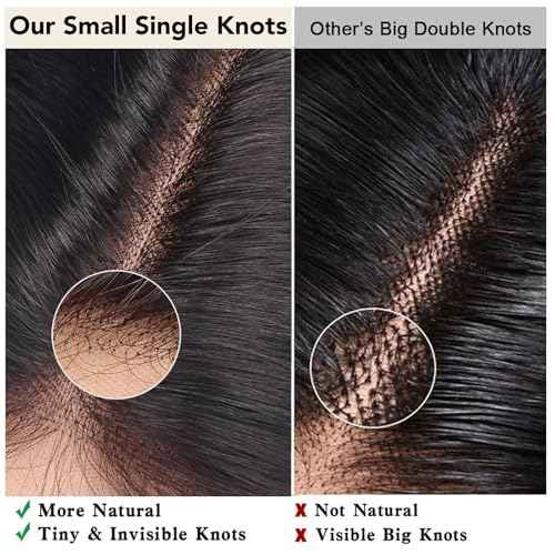 4x4 Lace Closure Hd Transparent Straight Frontal Closure 12A Virgin Remy Human Hair Pre Plucked 16 Inch Natural Black Color