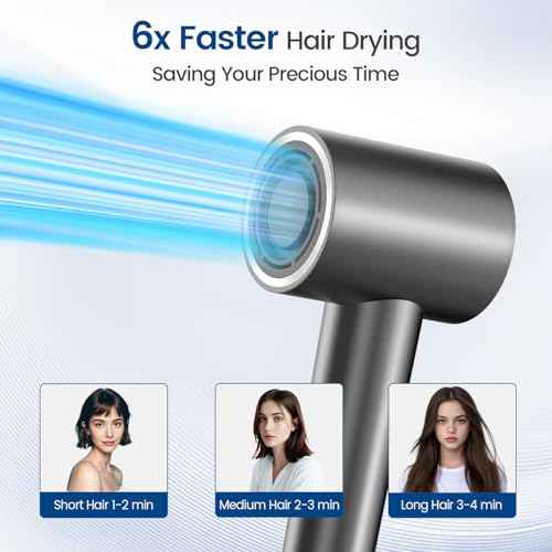 Hair Dryer with Diffuser,1-4min Fast Dry by 1400w, 3 Heat/Cool Wind Level,0.86lb Lightweight, 49db Low Noise, 2 Billion Plasma, Industry-Leading High-Speed Brushless Motor Blow Dryer for Home Travel