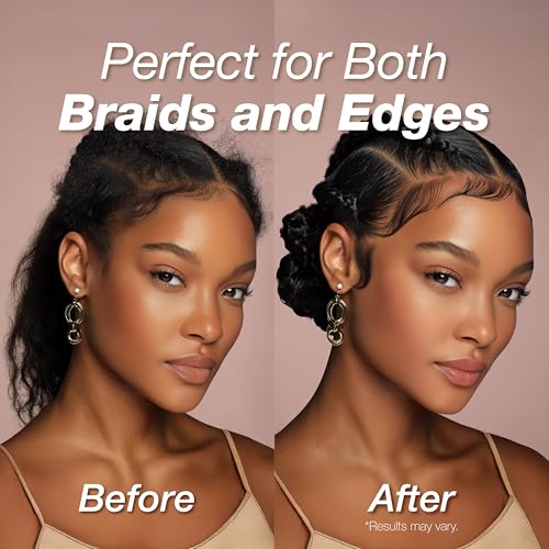Edge Lux Edge Control Gel with Castor Oil, Keratin, Biotin, and Olive Oil - 48 Hour Maximum Hold, Non-Flaking, Non-Greasy, Scented, Conditioning Styling Gel for All Hair Types