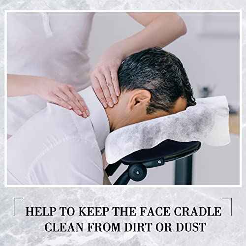 Oudain 800 Pcs Disposable Face Cradle Covers, Non-sticking Massage Face Cradle Headrest Cover for Massage Table Chairs Fitted for 16 x 12 Inches