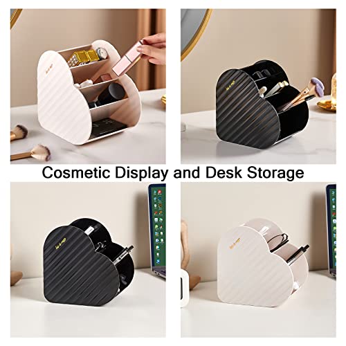 Makeup Brush Holder Organizer, Large Capacity 4 Slot Makeup Organizer for Vanity,Bathroom,Desk Storage Container,Cosmetic Display cases (White)