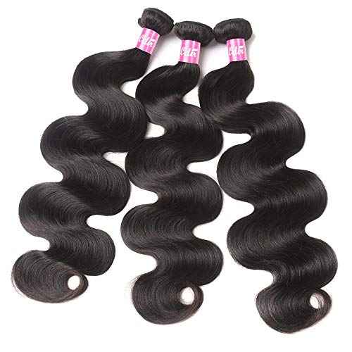 Odir Body Wave Human Hair Bundles with Closure 14 16 18+12 Inch Unprocessed 10A Brazilian Body Wave Virgin 3 Bundles with 4x4 Lace Clsoure Natural Color