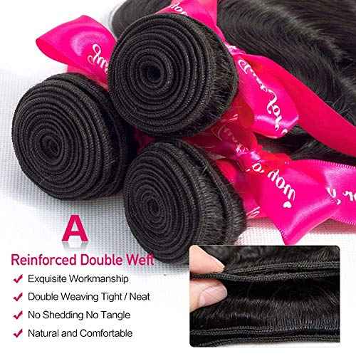 Beauty Princess Body Wave Human Hair 3 Bundles Double Weft 10A Brazilian Hair Bundles 18/20/22 Inch