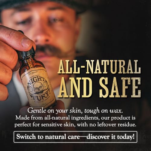 Night Fury Shampoo Bar and Night Fury Mustache Wax Remover Oil Set | 1 oz Amber Dropper Bottle | 4 oz Shampoo Bar