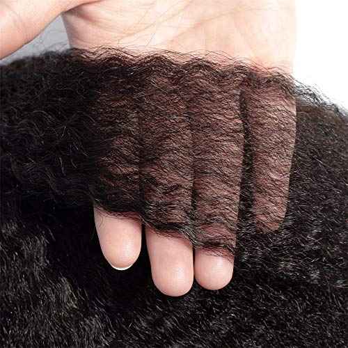 Kinky Straight Human Hair Bundles 100% Unprocessed Brazilian Remy Soft Yaki 3 Bundles Human Hair (18 20 22 Inch)
