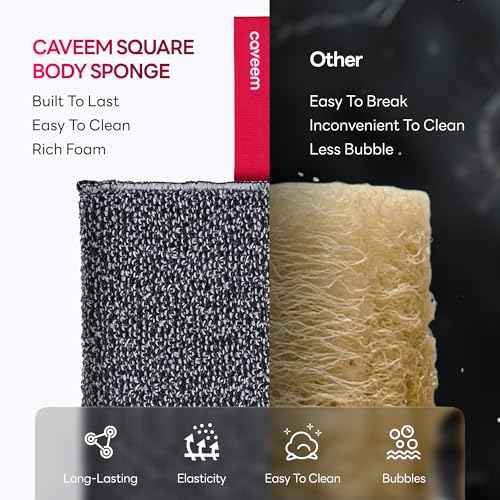 Exfoliating Body Scrubber, Rough Exfoliation Body Exfoliator Sponge for Remove Dead Skin, Body Exfoliating Sponges, Bath and Body Exfoliate Buffer, Mens and Womens Sponge for Shower (2 Pack)