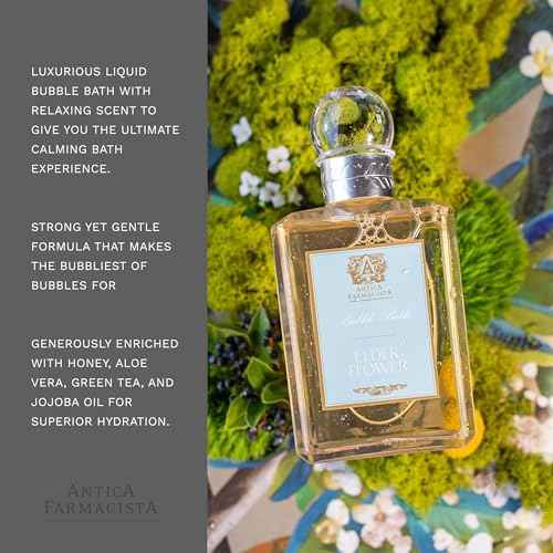 Antica Farmacista Bubble Bath - Relaxing Foam Bath with Honey, Jojoba Oil & Aloe Vera - Luxury Gift for Any Occasion - Elderflower, 16 fl oz