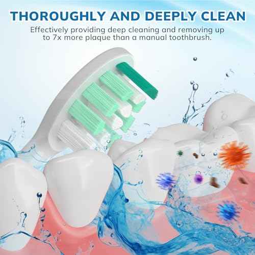 Replacement Toothbrush Heads Compatible with Philips Sonicare£º16 Pack Soft Replacement Electric Brush Head for 4100 5100 6100 HX9023/65 W Optimal Control Snap-on System (White)