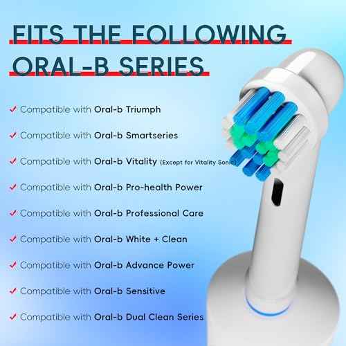 Replacement Toothbrush Heads for Oral B, Professional Soft Clean Toothbrush Head Compatible with Oral B Braun Replacement Heads Refill Pro 500/1000/1500/3000/3757/5000/7000/7500/8000