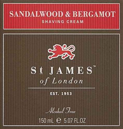 St James of London Sandalwood & Bergamot Shave Cream Jar, 5.07 oz