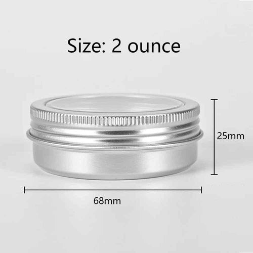 75 Pcs Clear Window Aluminum Round Cans,Candle Containers with Screw Lid,2 Oz Metal Round Tins for Crafts,Cosmetic, DIY
